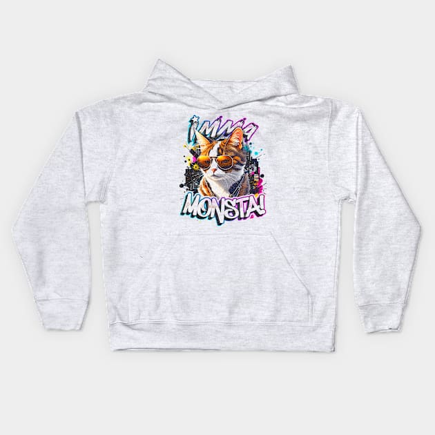 Imma Monsta! CAT | Whitee | by Asarteon Kids Hoodie by Asarteon